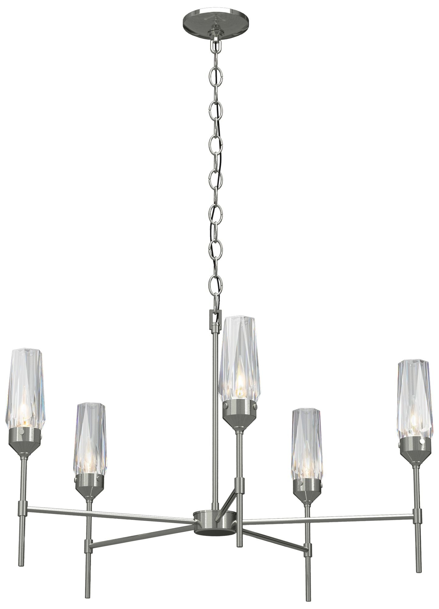 Luma 30.9" Wide Crystal Accented 5 Arm Sterling Chandelier