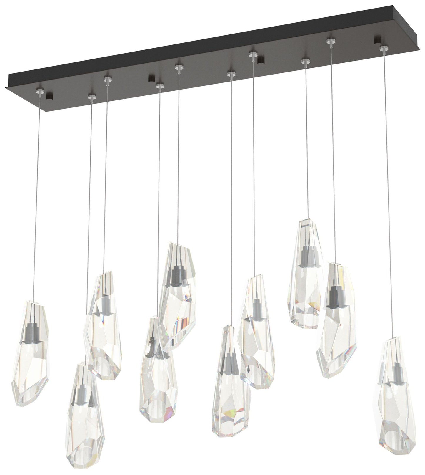 Luma 44.5" Rectangular Oil Rubbed Bronze & Crystal Long Pendant