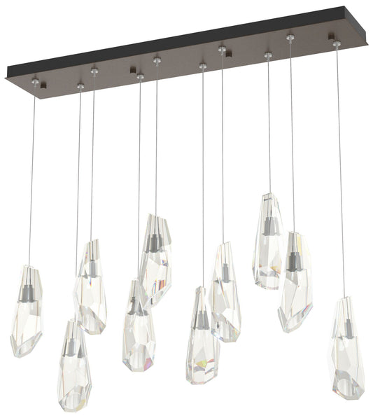 Luma 44 1/2"W Bronze and Crystal Multi-Light Linear Pendant