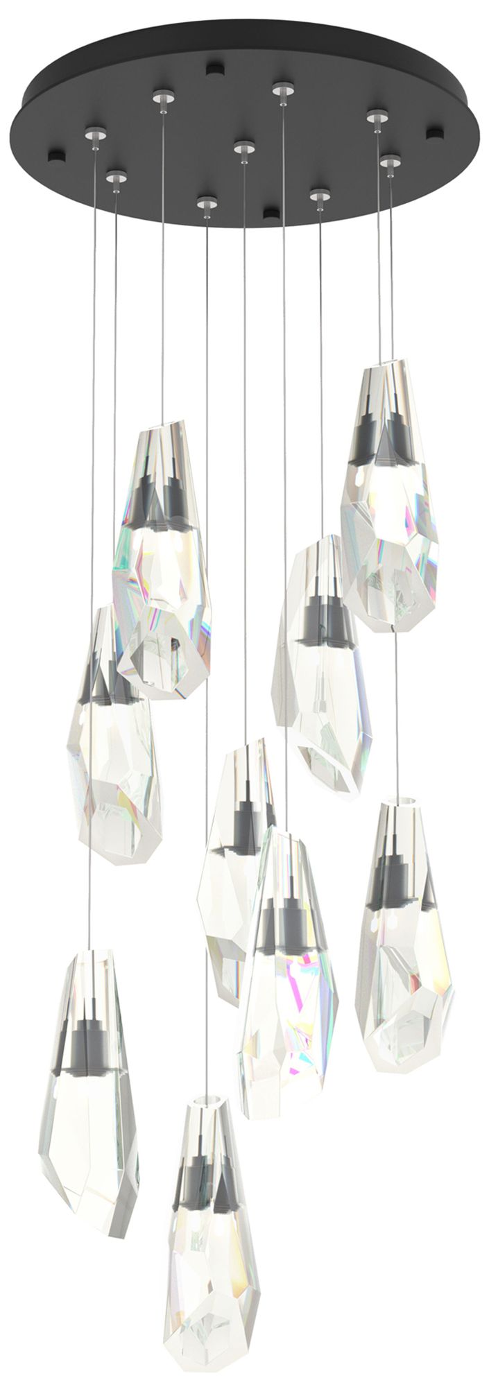 Luma 9-Light Large Crystal Round Pendant - Black - Crystal
