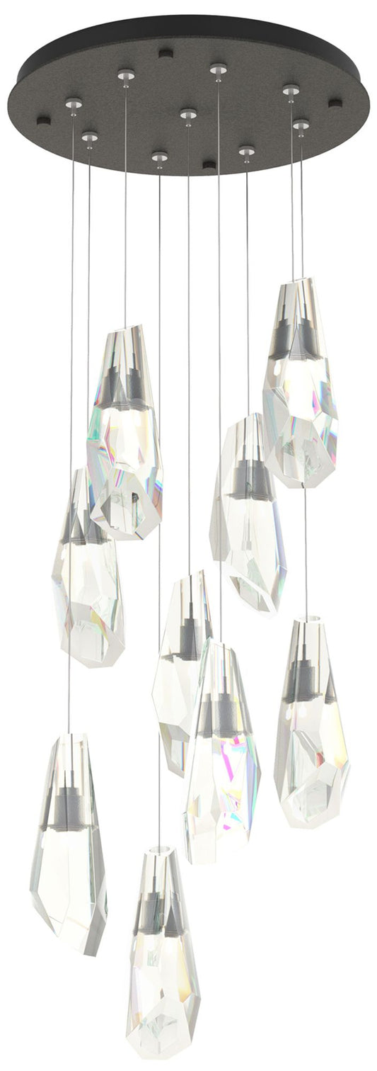 Luma 9-Light Large Crystal Round Pendant - Iron - Crystal