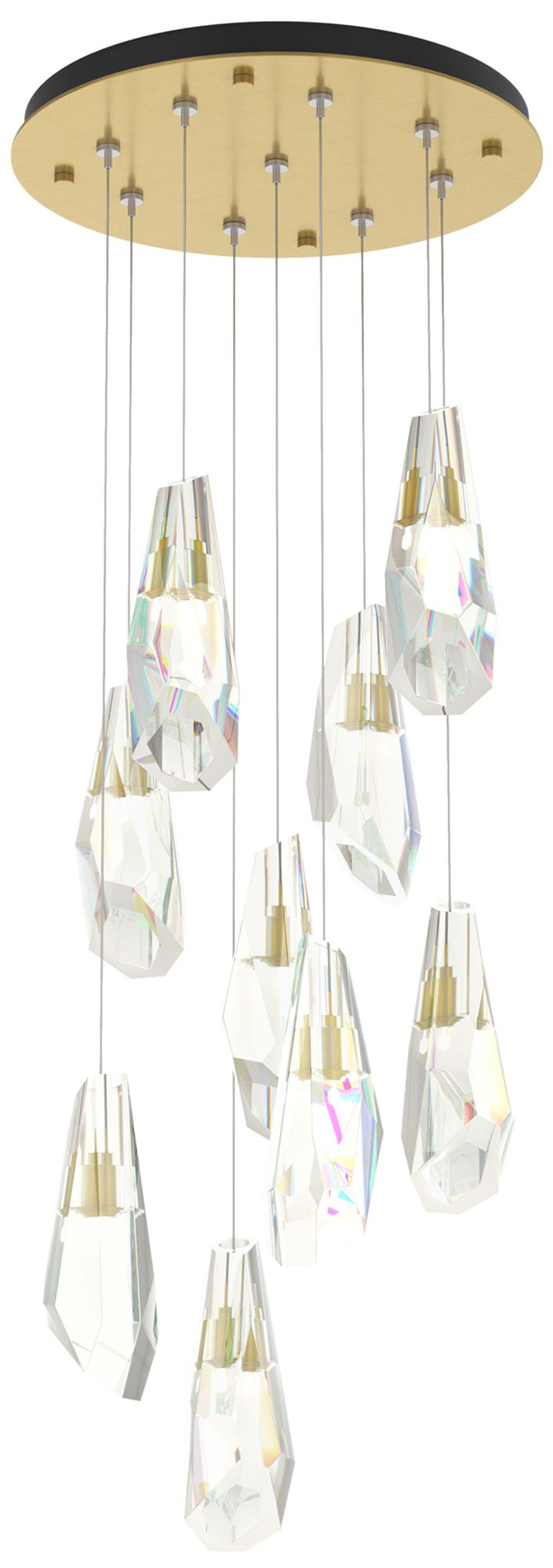 Luma 9-Light Large Crystal Round Pendant - Modern Brass - Crystal