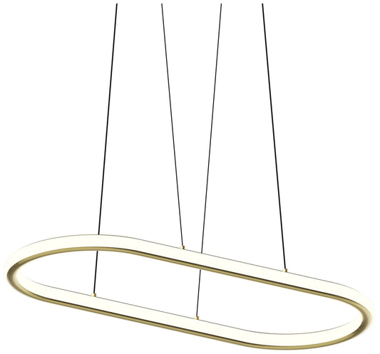 Luna 33.5" Wide Brass 3500K Racetrack Pendant