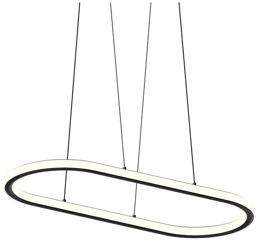 Luna 33.5" Wide Satin Black 3500K Racetrack Pendant