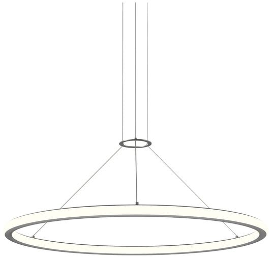Luna 36" Round LED Pendant w/ 20' Cord (3500K) - Satin Aluminum