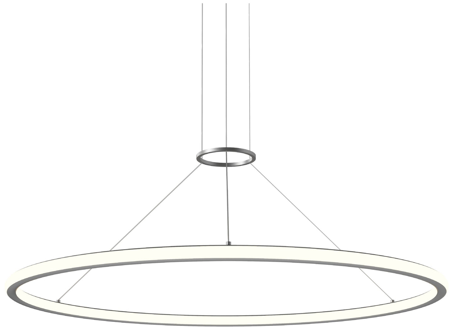 Luna 48" Round LED Pendant w/ 20' Cord (2700K) - Satin Aluminum