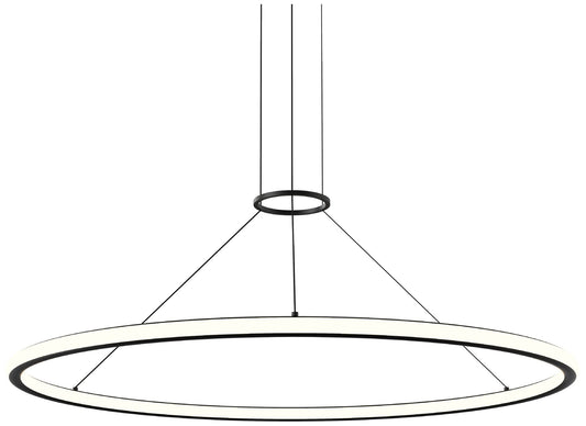 Luna 48" Round LED Pendant w/ 20' Cord (3500K) - Satin Black