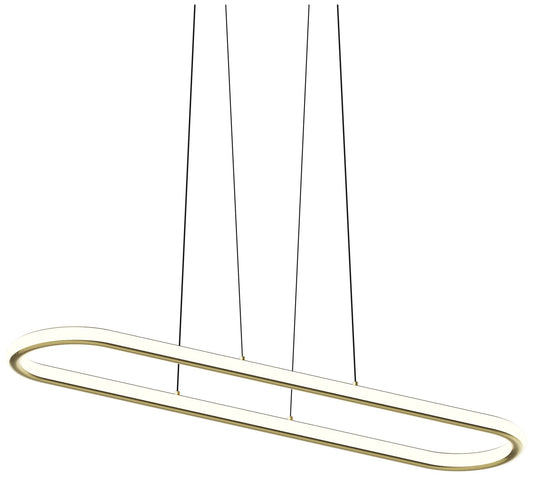 Luna 49.5" Wide Brass 3500K Racetrack Pendant
