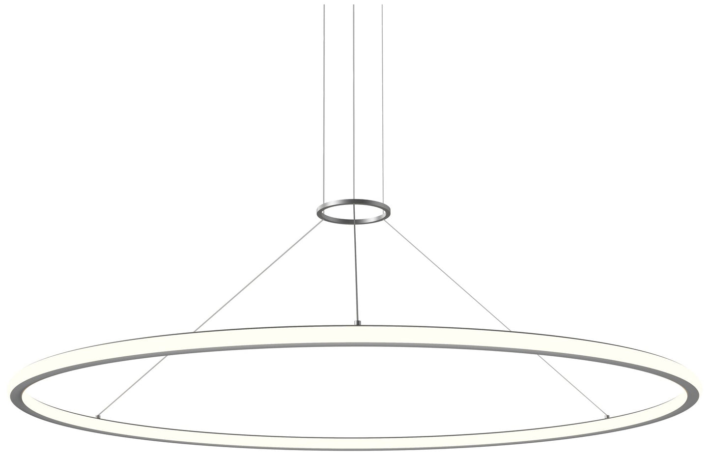 Luna 60" Round LED Pendant w/ 20' Cord (2700K) - Satin Aluminum