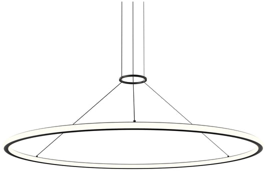 Luna 60" Round LED Pendant w/ 20' Cord (2700K) - Satin Black