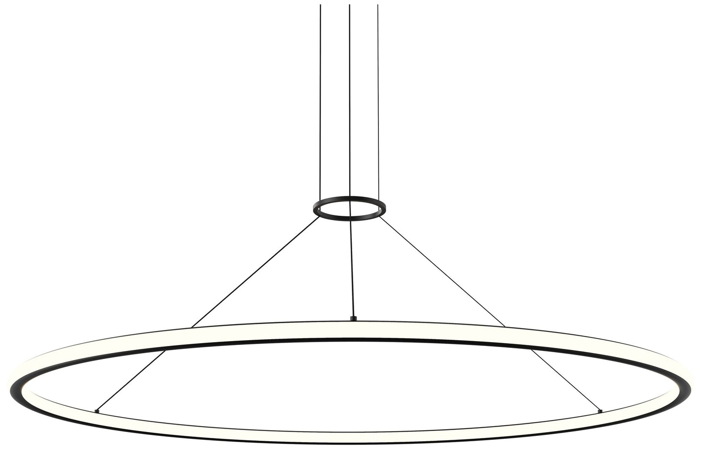 Luna 60" Round LED Pendant w/ 20' Cord - Satin Black
