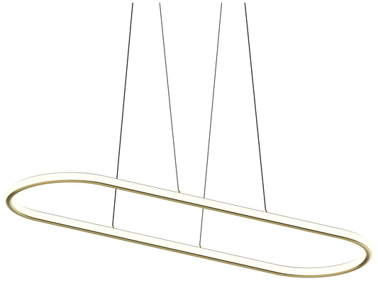 Luna 61.5" Wide Brass 3500K Racetrack Pendant