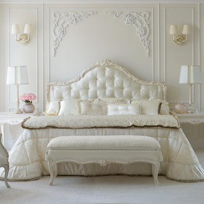 Luxurious Classic Italian Designer Button Upholstered Bed