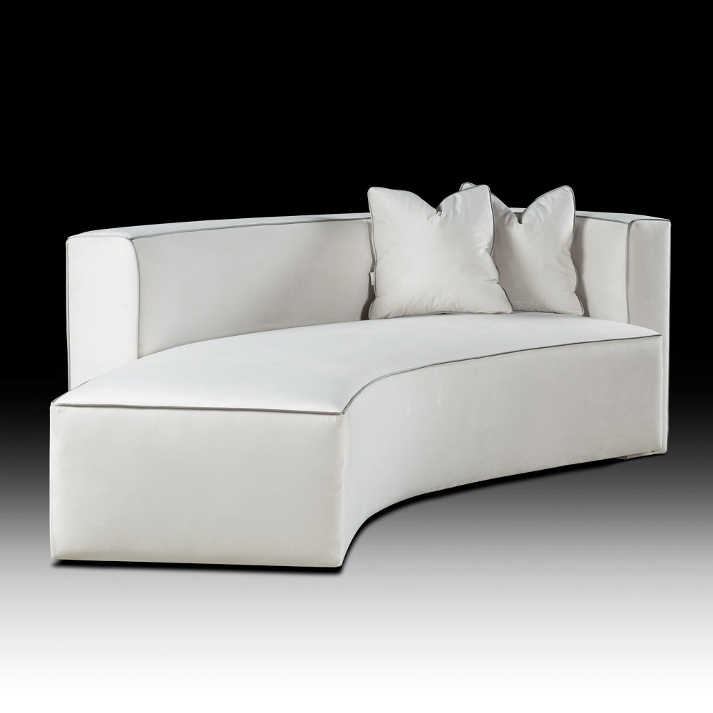 Luxurious Curved Designer Satin Pleated Sofa