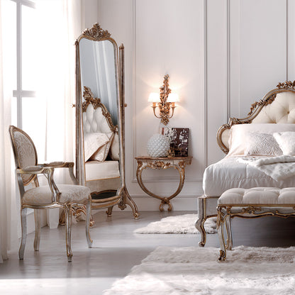 Luxurious Rococo Upholstered Antiqued Armchair