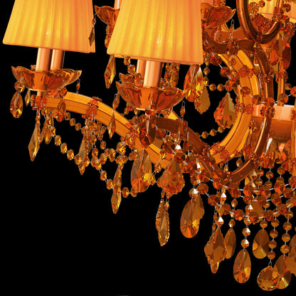 Luxury 15 Arm Amber Glass Chandelier