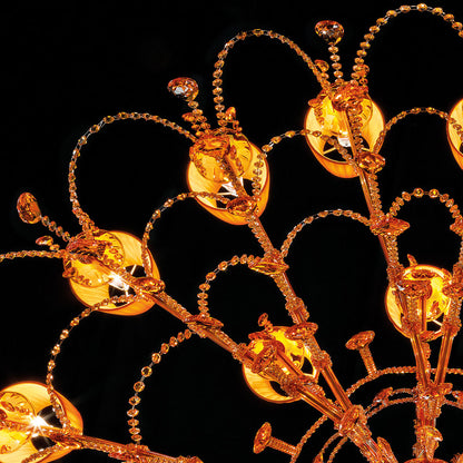 Luxury 24 Arm Amber Glass Chandelier