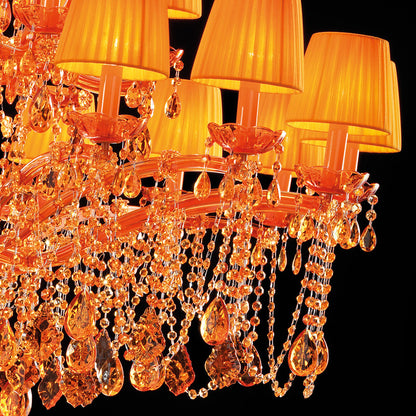 Luxury 24 Arm Amber Glass Chandelier