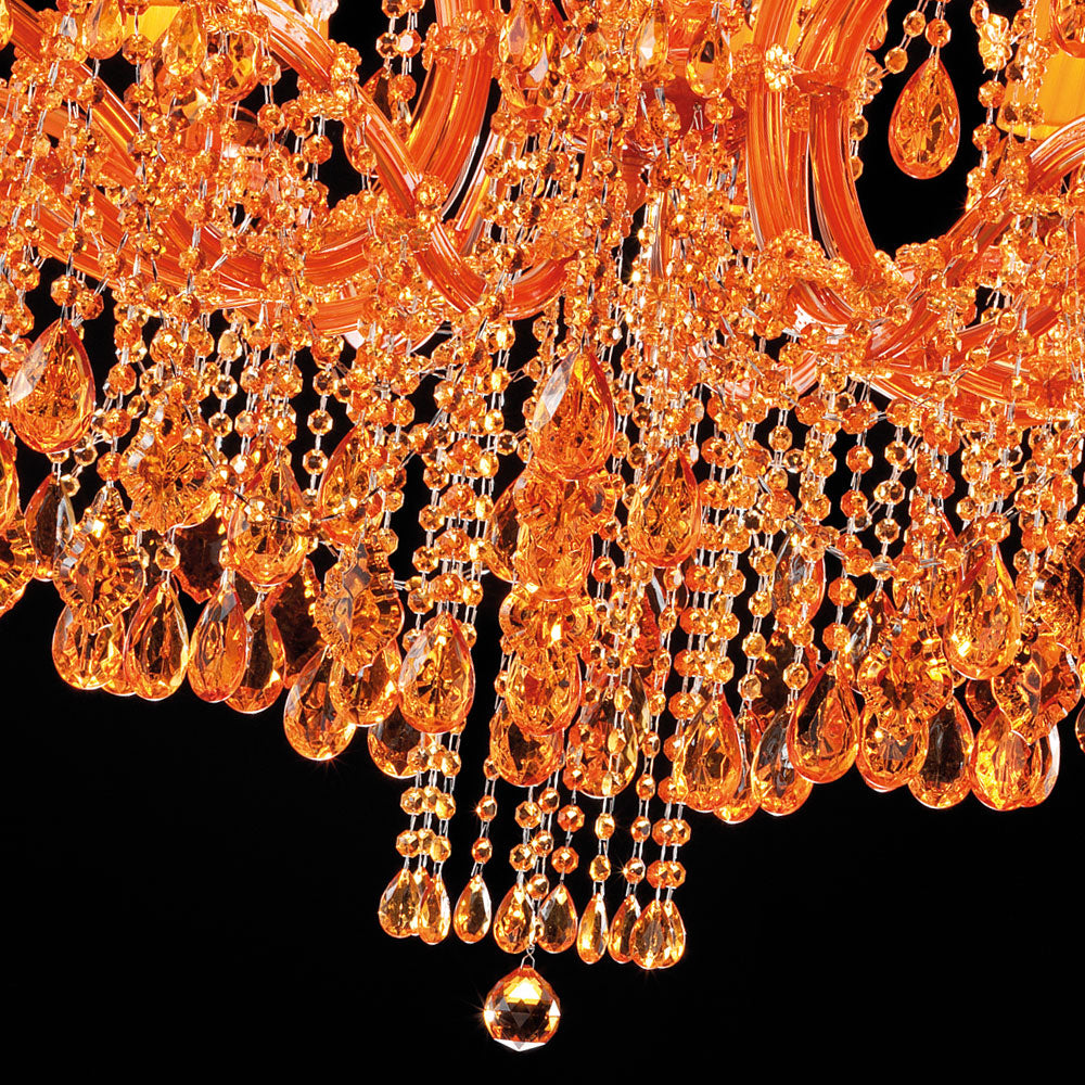 Luxury 24 Arm Amber Glass Chandelier