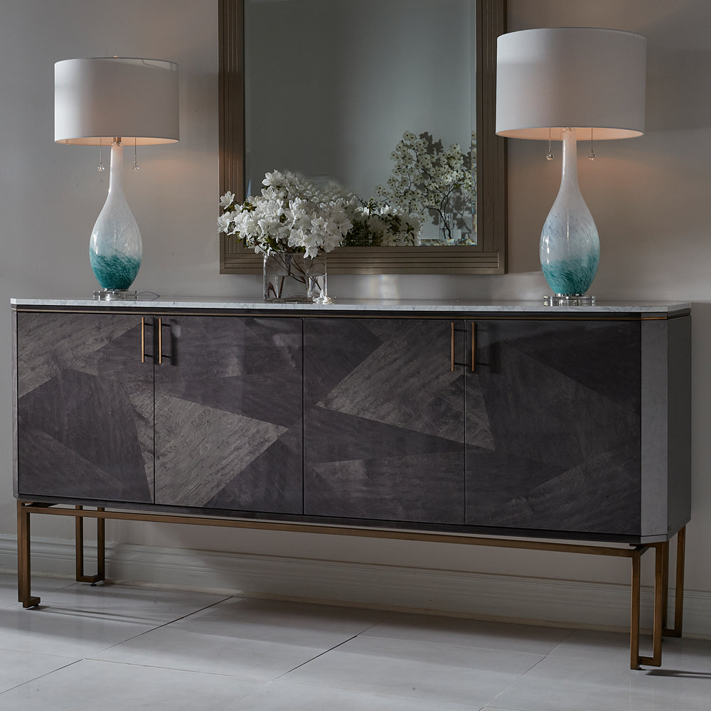 Luxury Marble Top Veneer Sideboard