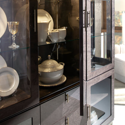 Luxury Brown Maple Veneer Display Cabinet