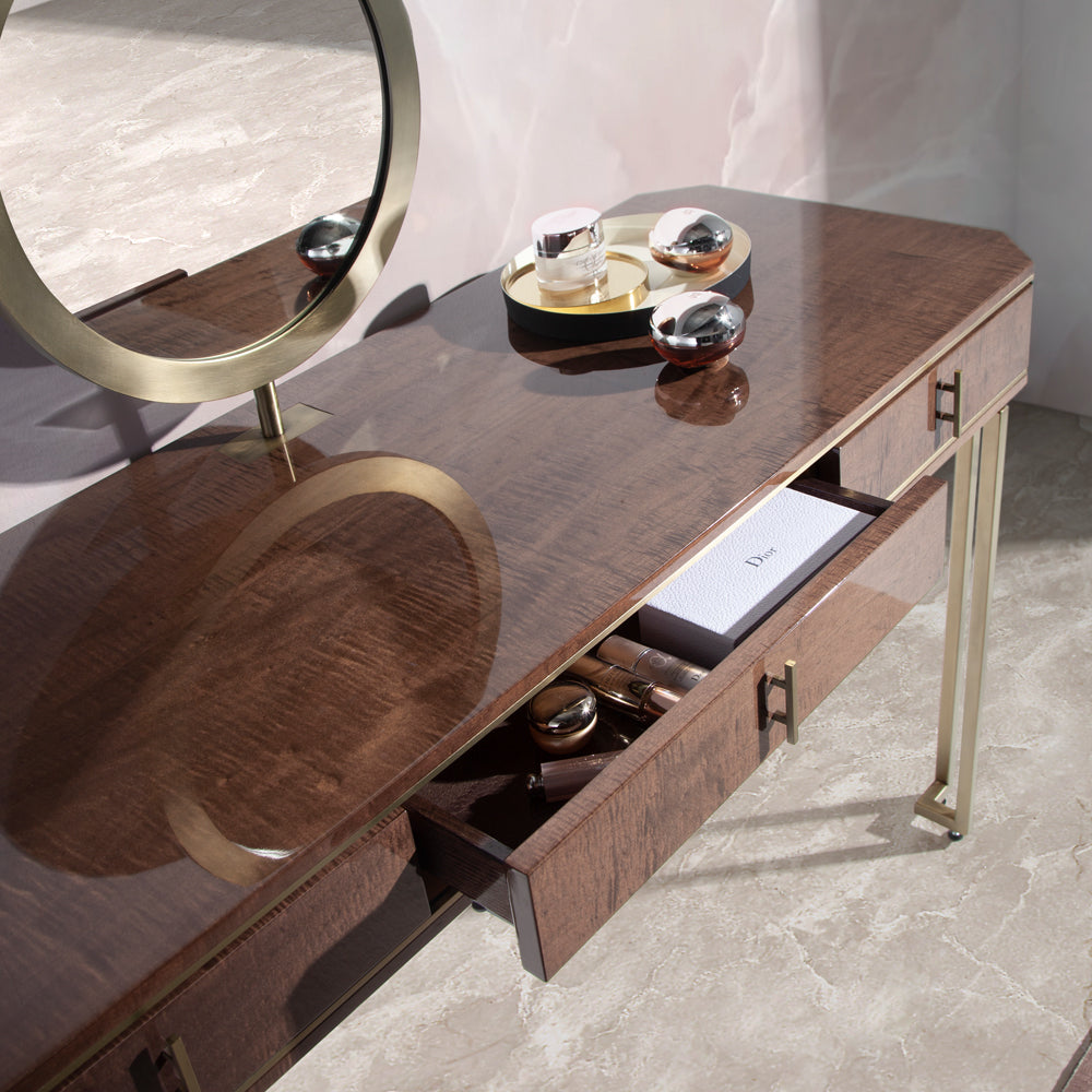 Luxury Brown Maple Veneer Vanity Table