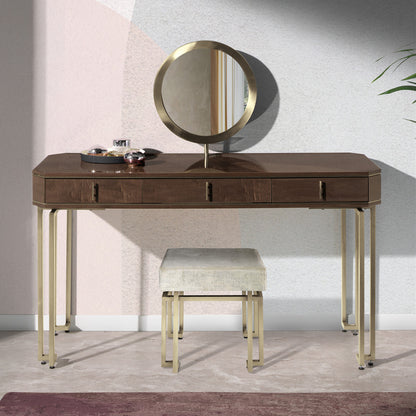 Luxury Brown Maple Veneer Vanity Table