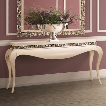 Luxury Cream And Silver Console Table