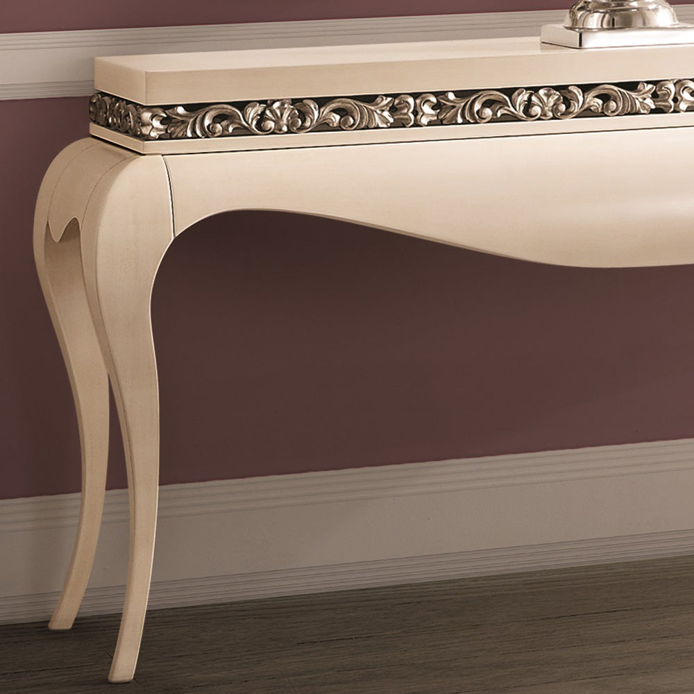 Luxury Cream And Silver Console Table