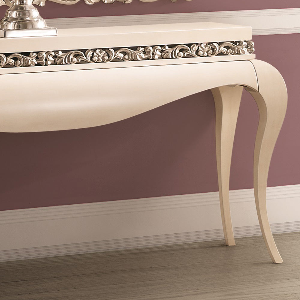 Luxury Cream And Silver Console Table