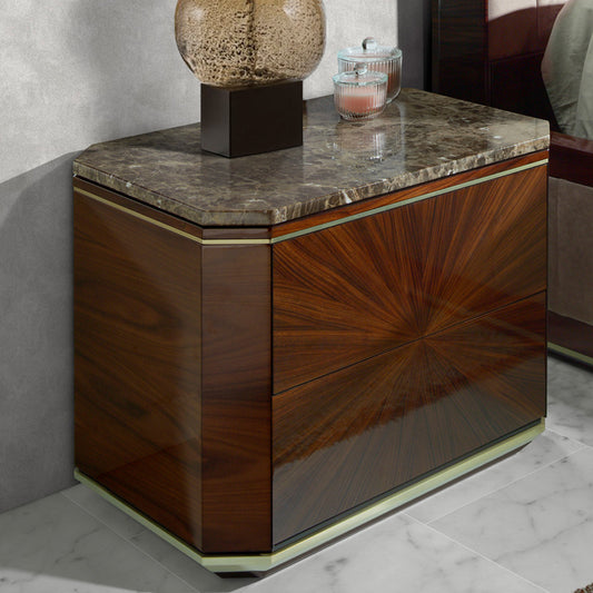 Luxury Dark Rosewood Bedside Table