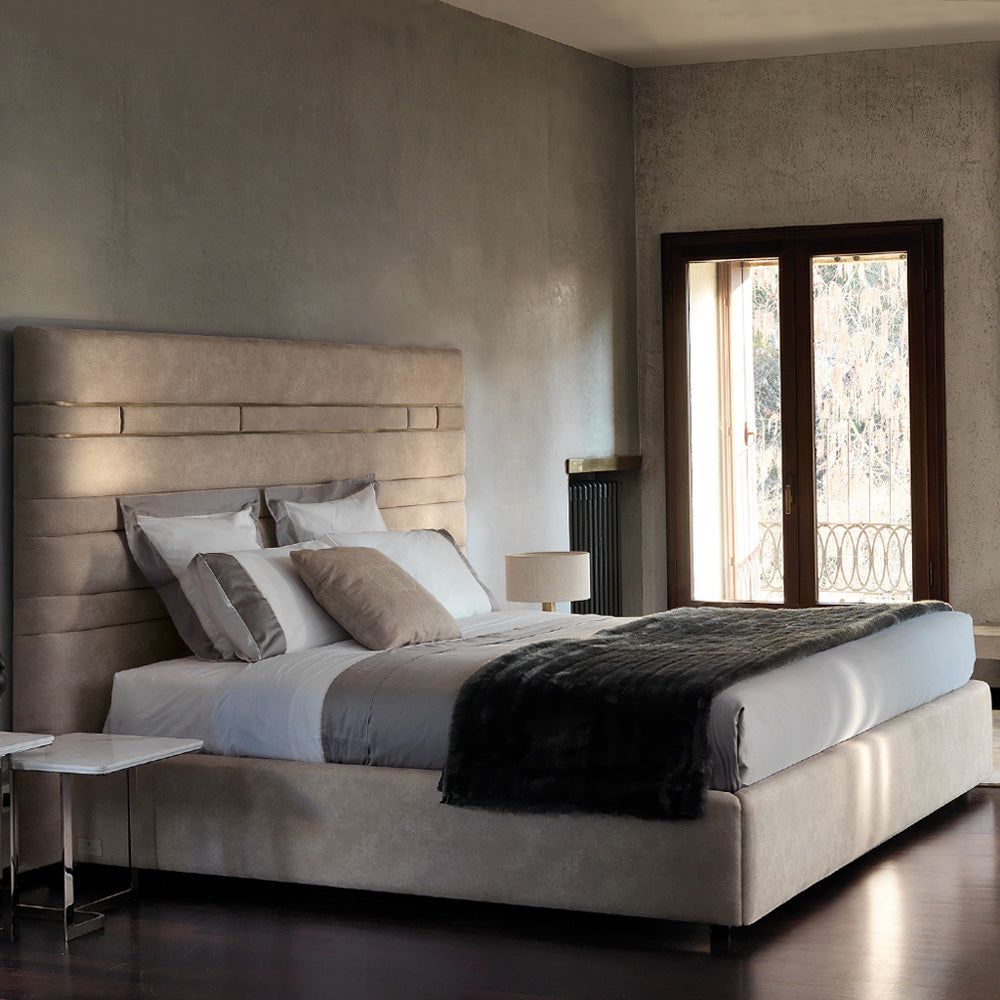 Luxury Designer Bed With Wide Headboard