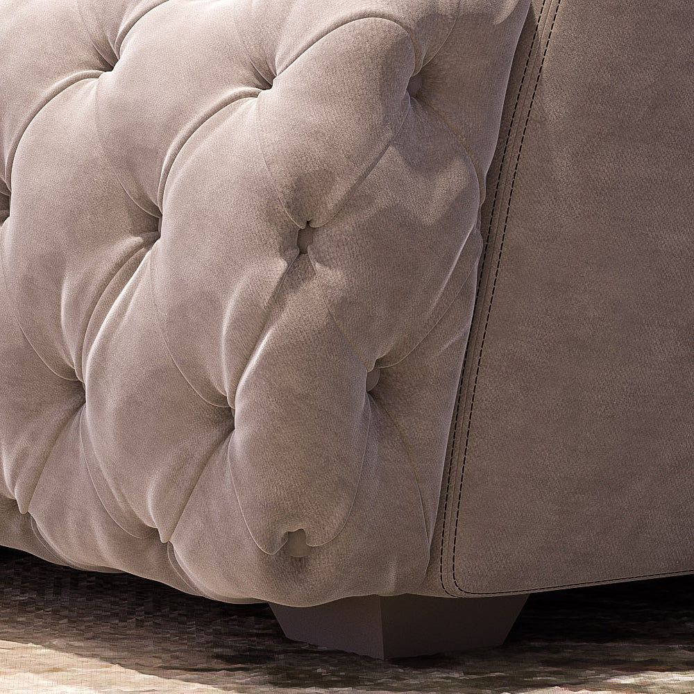 Luxury Designer Italian Button Upholstered Armchair