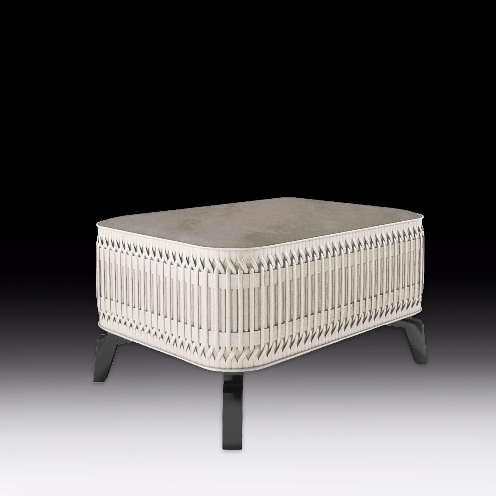 Luxury Designer Pleat Upholstered Satin Stool