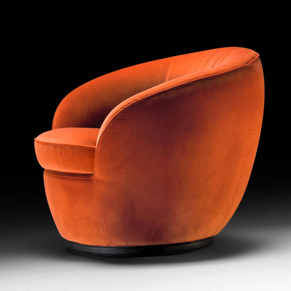 Luxury Designer Velvet Swivel Armchair