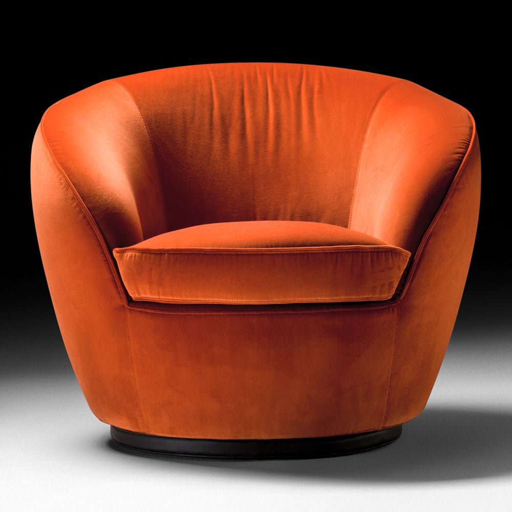 Luxury Designer Velvet Swivel Armchair