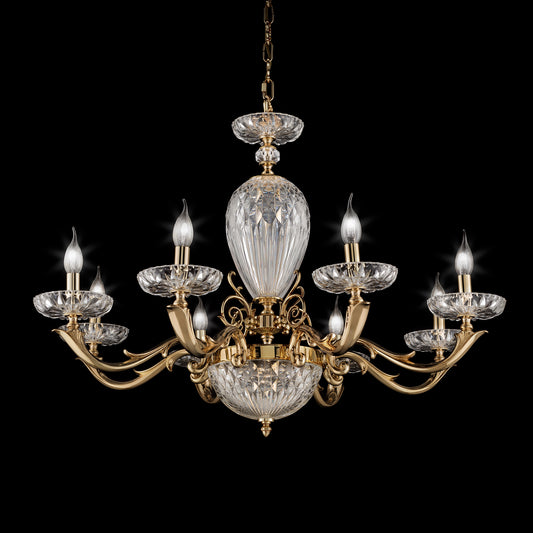 Luxury Faceted Blown Glass Chandelier