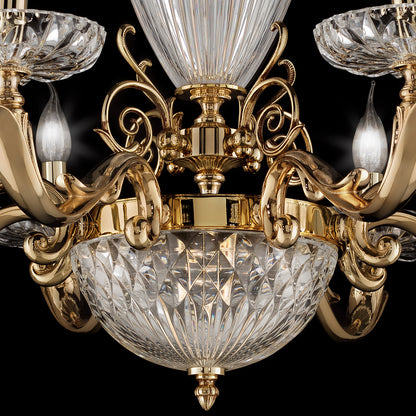 Luxury Faceted Blown Glass Chandelier