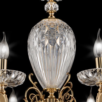 Luxury Faceted Blown Glass Chandelier