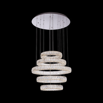 Luxury Five Ring Crystal Chandelier