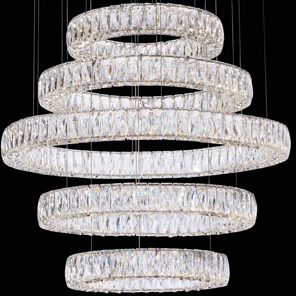 Luxury Five Ring Crystal Chandelier