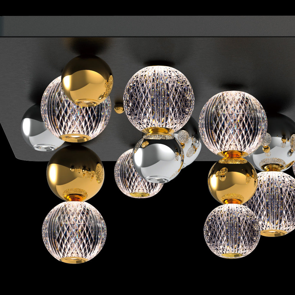 Luxury Gold And Silver Ceiling Light Cluster
