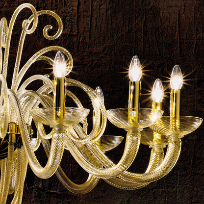 Luxury Gold Leaf Murano Glass Chandelier