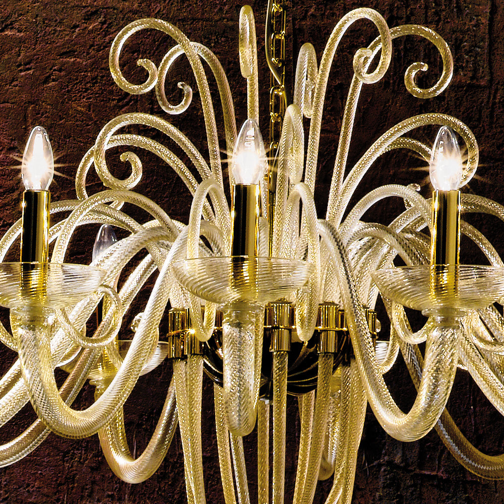 Luxury Gold Leaf Murano Glass Chandelier