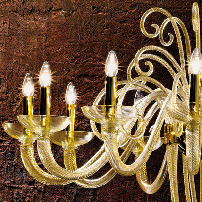 Luxury Gold Leaf Murano Glass Chandelier