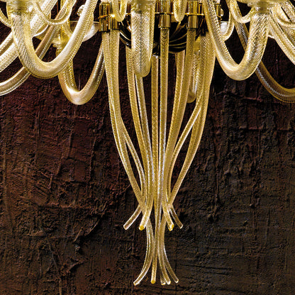 Luxury Gold Leaf Murano Glass Chandelier