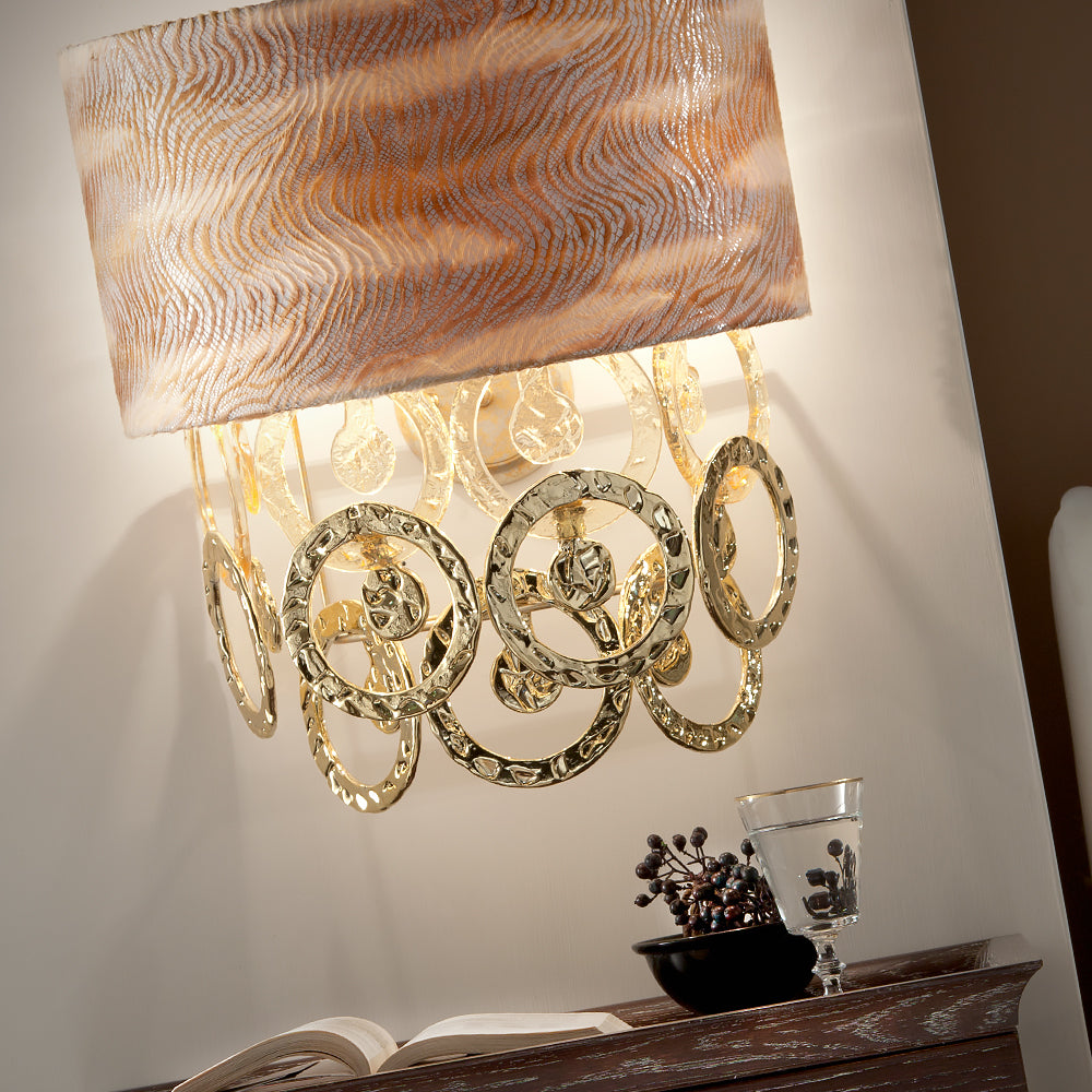 Luxury Hand Made Gold Glass Italian Wall Light