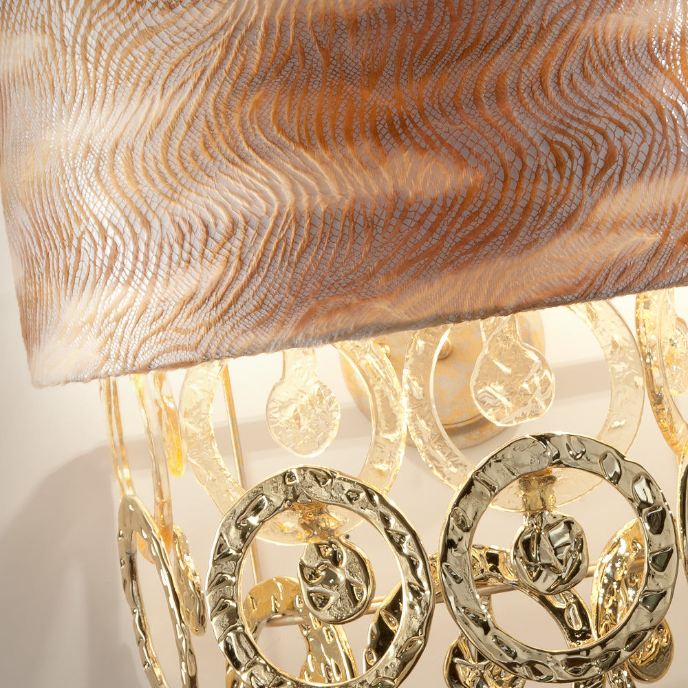 Luxury Hand Made Gold Glass Italian Wall Light