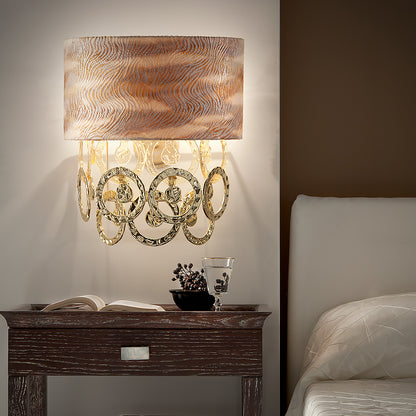 Luxury Hand Made Gold Glass Italian Wall Light