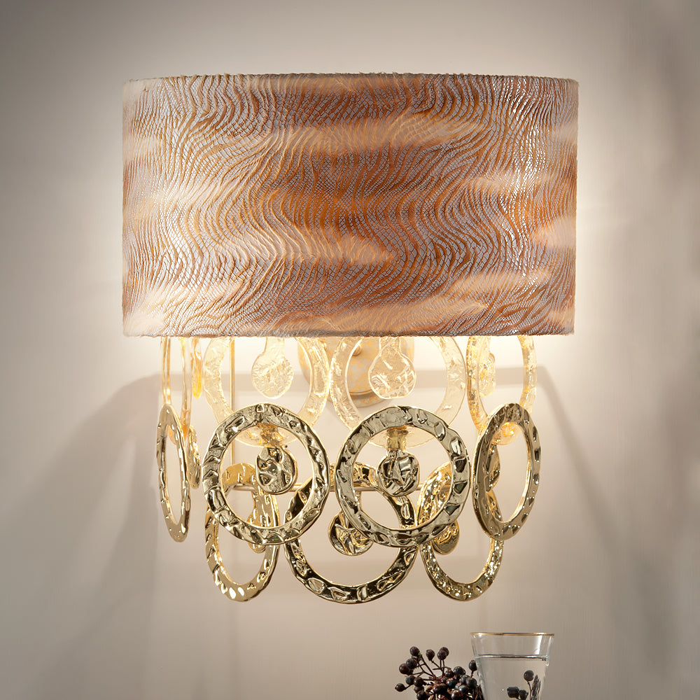 Luxury Hand Made Gold Glass Italian Wall Light